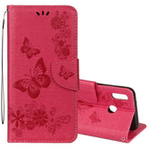 For Huawei  P20 Lite Vintage Embossed Floral Butterfly Pattern Horizontal Flip Leather Case with Card Slot & Holder & Wallet & Lanyard
